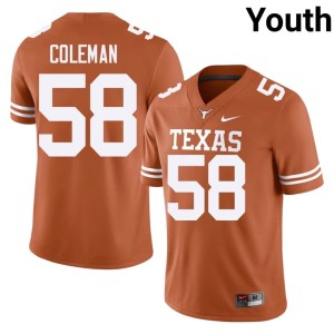 College Football Texas Youth #58 Orange Devin Coleman 2026 Jerseys 482653-623