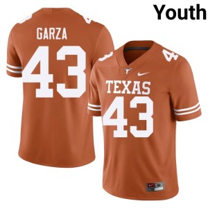 College Football #43 High School Youth Orange Eric Garza Horns Jersey 271578-696