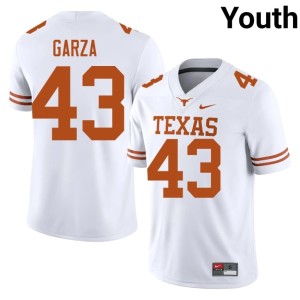 College Football Texas Athletics #43 Youth University White Eric Garza Jersey 103165-767