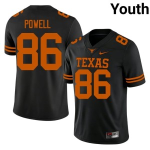 College Football University University of Texas Black Hudson Powell #86 Youth Jerseys 966036-632
