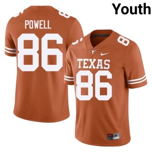 College Football Embroidery Youth Hudson Powell Texas Longhorns Orange #86 Jerseys 888337-126