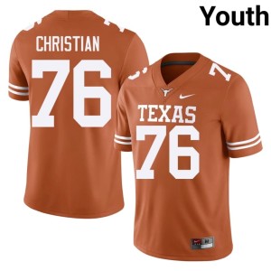 College Football Youth Stitched Texas Longhorns Jackson Christian #76 Orange Jersey 364106-635