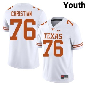College Football UT Jackson Christian White Youth #76 Embroidery Jersey 652581-144