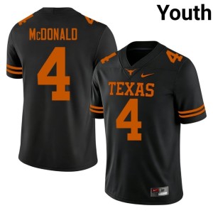 College Football #4 Embroidery Youth University of Texas Black Jelani McDonald Jersey 432559-590