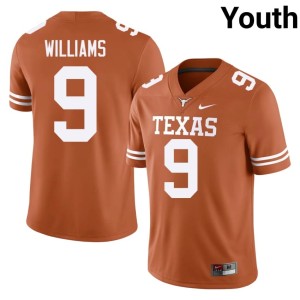 College Football 2026 Youth #9 Jonah Williams Orange The Horns Jersey 421136-108