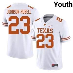College Football Jordon Johnson-Rubell White #23 UT Longhorns Game Youth Jersey 924863-497