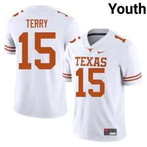 College Football #15 Justus Terry Youth White Horns 2026 Jersey 896785-313