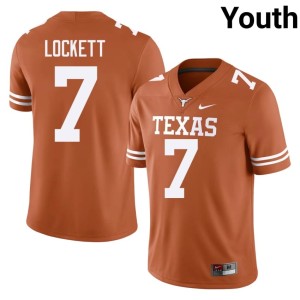 College Football 2026 Youth #7 Longhorns Kaliq Lockett Orange Jersey 102754-538