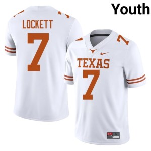 College Football Limited #7 Kaliq Lockett White Youth Texas Longhorns Jersey 576778-463