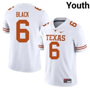 College Football Texas Athletics White #6 NCAA Kobe Black Youth Jersey 453503-771