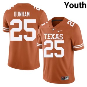 College Football Luke Dunham NCAA Orange University of Texas Longhorns Youth #25 Jersey 860441-755
