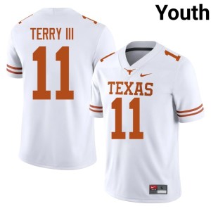 College Football White Michael Terry III Official #11 Youth University of Texas Longhorns Jersey 827849-604