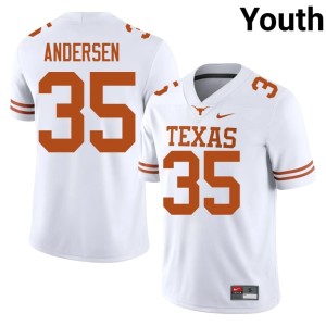 College Football Rett Andersen Longhorns White #35 Replica Youth Jersey 235756-371