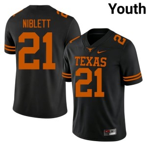 College Football Black #21 Youth UT Longhorns Ryan Niblett Alumni Jerseys 606544-960