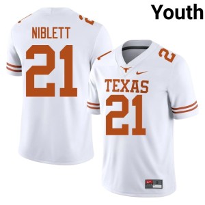 College Football #21 White High School Ryan Niblett Youth UT Jersey 591615-202