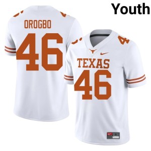College Football #46 University White Youth Longhorns Smith Orogbo Jersey 666869-502