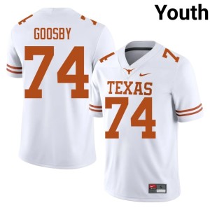 College Football Trevor Goosby White Youth Longhorns Stitched #74 Jerseys 247735-955