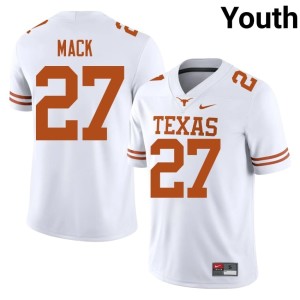 College Football Stitched White Wardell Mack The Horns #27 Youth Jerseys 249482-441