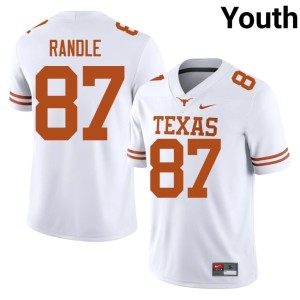 College Football White #87 Official Youth Will Randle UT Austin Jersey 802618-862