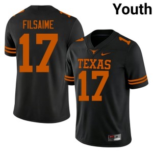 College Football #17 Black Texas Athletics Game Youth Xavier Filsaime Jersey 856060-145