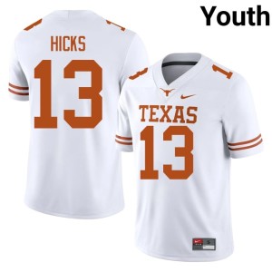 College Football Youth Lone Star State Reps #13 Zelus Hicks White Limited Jersey 999401-485