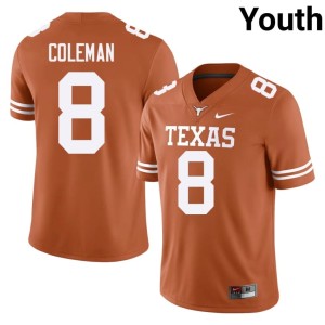 College Football Player Youth Cam Coleman Orange University of Texas #8 Jerseys 218813-499