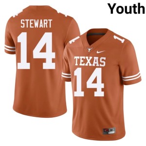 College Football #14 Horns Official Orange Chris Stewart Youth Jerseys 285781-597