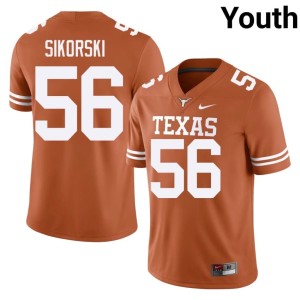 College Football University of Texas Dylan Sikorski Orange #56 Youth High School Jerseys 658542-616