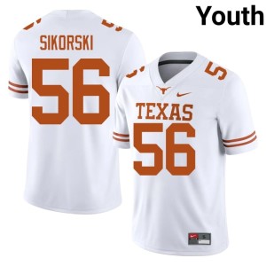 College Football #56 Youth Limited Dylan Sikorski The Horns White Jerseys 283860-831