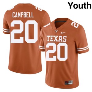 College Football University of Texas Longhorns NCAA Youth Earl Campbell Orange #20 Jerseys 267574-457
