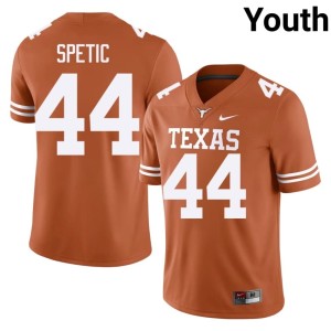 College Football University Gianni Spetic #44 Orange Texas Youth Jersey 574306-169