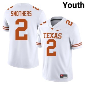 College Football UT Longhorns Embroidery Hollywood Smothers White #2 Youth Jersey 861726-451
