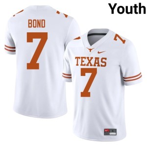 College Football Official Longhorns White Youth #7 Isaiah Bond Jersey 832561-734