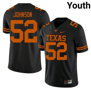 College Football Black James Johnson Horns Player #52 Youth Jersey 101363-668