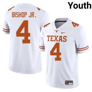 College Football Horns White Limited #4 Jermaine Bishop Jr. Youth Jersey 226894-967