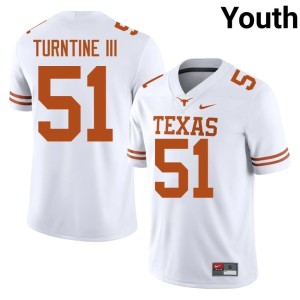 College Football John Turntine III White NCAA Texas Youth #51 Jersey 735712-371