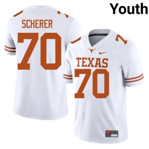 College Football Kaden Scherer Youth University of Texas White #70 NCAA Jersey 992665-812
