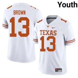 College Football White Youth Kohen Brown Player #13 UT Jersey 828930-708