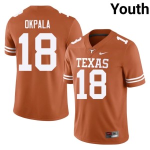 College Football Kosi Okpala #18 Youth The Horns 2026 Orange Jersey 991855-500