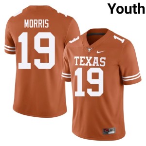 College Football MJ Morris Orange Official #19 Texas Longhorns Youth Jersey 320019-671