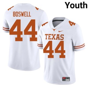 College Football #44 Youth Longhorns Replica Markus Boswell White Jersey 866900-998