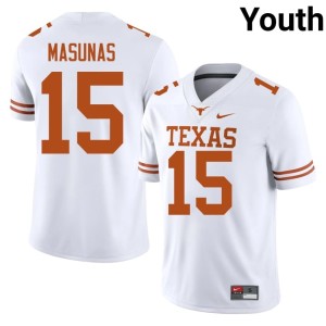College Football White Michael Masunas UT Austin #15 Game Youth Jerseys 256374-557