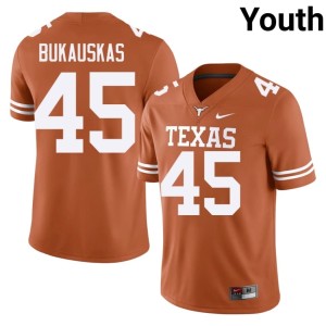 College Football Youth Stitched Mikey Bukauskas Texas #45 Orange Jersey 499395-393