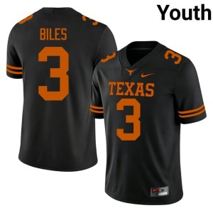 College Football Stitched #3 Black Youth Burnt Orange Rasheem Biles Jersey 273668-251