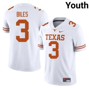 College Football White Limited Rasheem Biles Texas Longhorns #3 Youth Jerseys 317979-717