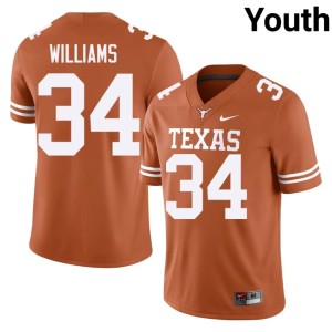 College Football Embroidery #34 Texas Longhorns Ricky Williams Orange Youth Jersey 896455-117