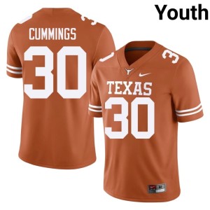 College Football Texas Longhorns Youth Orange Rocky Cummings 2026-27 #30 Jerseys 864184-439