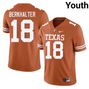 College Football University Sterling Berkhalter #18 Youth UT Orange Jerseys 454111-729