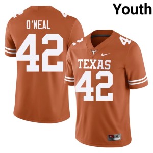 College Football #42 Youth High School Trott O'Neal Texas Longhorns Orange Jersey 572231-430