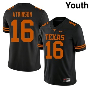 College Football UT Austin #16 2026 Tyler Atkinson Youth Black Jerseys 656120-383